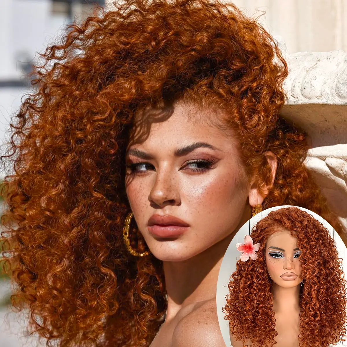 MITIMES Curly Wig Wear And Go Glueless Wig Pre-Plucked Synthetic HD Lace Frontal Wig 13x6 Afro Wig Kinky Curly With Layer