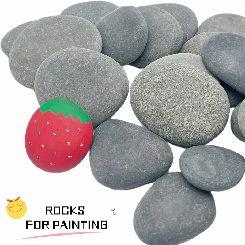 120pcs Painting Stones, Medium/Small/Small Painting Rocks, 30pcs Flat DIY Painting Stones with Google Glasses, Smooth and Kind Stones for Crafts, Art, Decoration, Hand-picked Stones