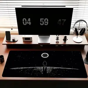 1 pc Large Cartoon Astronaut's Back View Mouse Pad, Gaming desk accessory, HD Durable Locked Edges Non-slip Rubber Washable Pads for PC Office Computer Gamer Long Computer Accessory for Gamer Study and Workstation Decoration Mats XXL Keyboard Desktop Mat