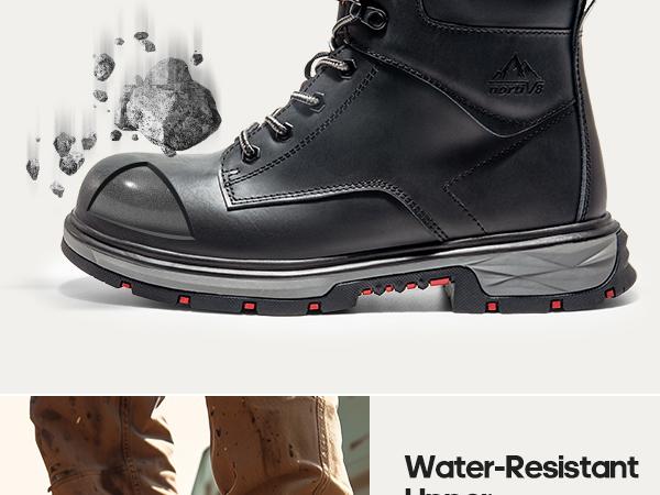 NORTIV 8 Men's Slip-resistant Steel-toe Work Boots