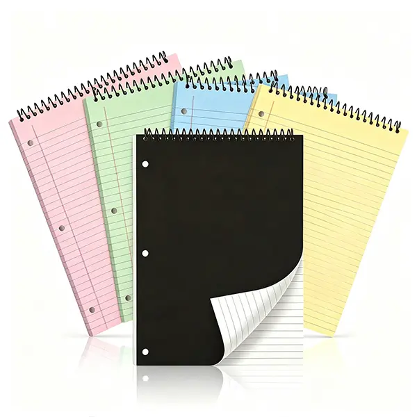 Top Spiral Notebook, Subject College Ruled Notepad, 8.5×11 Inch, 100 Sheets, Ink Bleed Resistant & Water‑Resistant Cover
