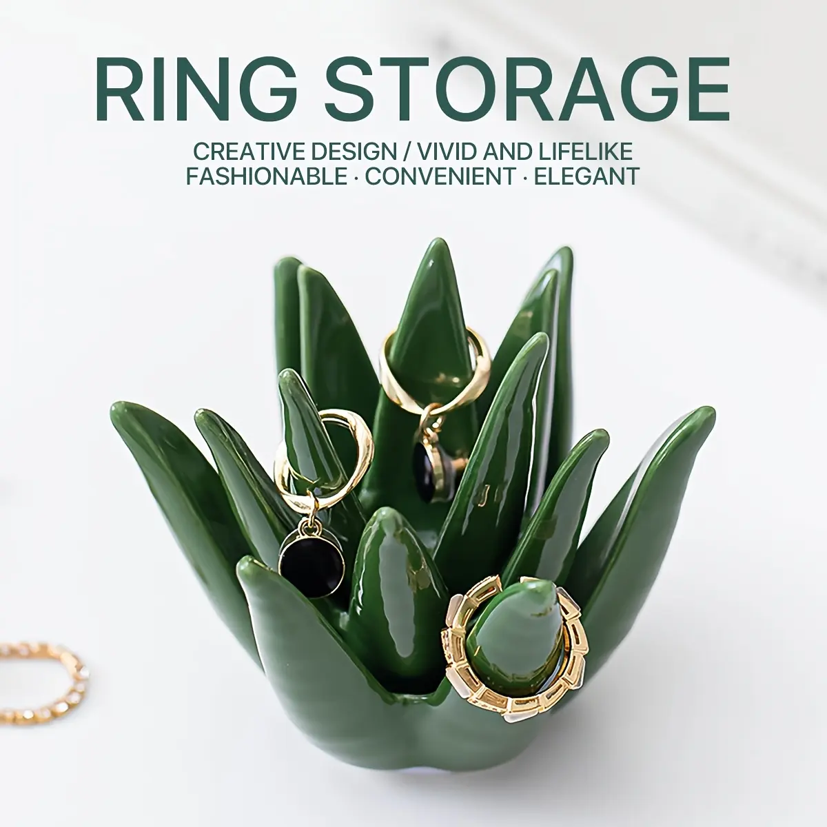 ing organizer, Elegant jewelry organizer, Earring Holder Organizer, cactus/aloe vera ring/jewelry/earring storage tray, decorative item for home, study room, or office desk, dressing table display plate, jewelry showcase