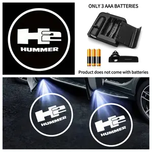 4-Pack Hummer Welcome Lights H1 H2 H3 Hx, Welcome Car Light, Automatic Sensor Door Projection Lamp, No Damage Installation, Easy Peel & Stick