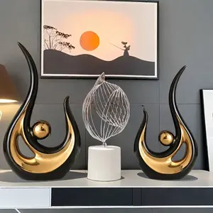 [Phoenix Bird Statues] 2pcs Phoenix Mythical Bird Resin Statues - Modern Abstract Art Desk Decor, Classic White & Black Design for Living Room, Office, or Holiday Gift, No Electricity Needed, Fantasy Theme Decor, Decorative Ornaments, Elegant Decor