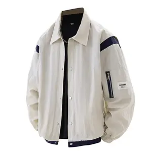 Turn-down Collar Jacket for Men, Spring and Autumn, Plus Size, Trendy Loose Fit, Versatile Workwear Jacket for Men