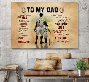 Personalized Baseball Dad Poster, Always Be Your Boy, Father Day And Birthday Gift For Baseball Lovers