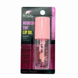 Nourish tint lip oil kokie pinky promise, nourish formula, comfortable wear, large doe applicator