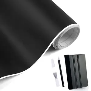 60" x 12" Universal Black Vinyl Wrap Air Release Film for Cars Motorcycles Laptops Furniture,Matte Black Car Wrap Vinyl Roll,UV-Resistant Easy Application Longevity Bumper Sticker