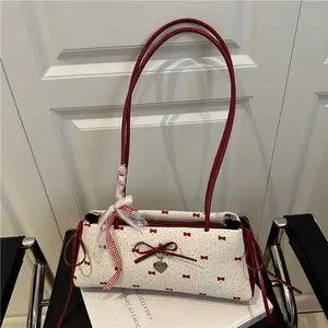 Bow Shoulder Bag for Women, Trendy Underarm Mini Purse, Cute Y2K Style Handbag for Work, Shopping & Date Nights, Lightweight Everyday Crossbody Alternative