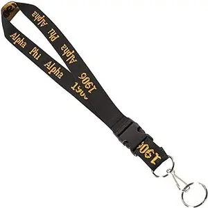 Alpha Phi Alpha Classic Woven Embroidered Lanyard [Black/Gold]