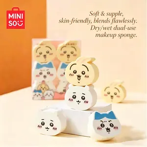 MINISO Chiikawa Super Elastic Marshmallow Powder Puff Set with Usagi, Ultra-Soft Fluffy Makeup Puffs, No Powder Absorption, Smooth Application, Skin-Friendly for Foundation & Concealer, Ideal Beauty Tool for Makeup Lovers,Perfect Gift for Mom,#Summervibes