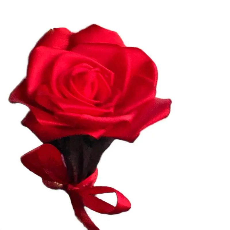 Single Beautiful Red Rose with Red Ribbon Simple Floral Design with exotic Wrap Customizable Gift for Any Occasion