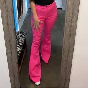 Barbie Flares - Pink High-Waisted Bell Bottoms for Women Fashionable & Comfortable Fit