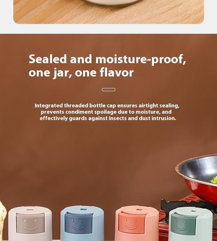 New home kitchen seasoning salt control bottle push-type quantitative seasoning bottle sealed moisture-proof seasoning bottle salt bottle spice bottle