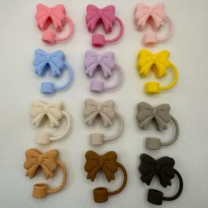 Bow Straw Cover Toppers Drinkware Accessories in Various Colors for Straws