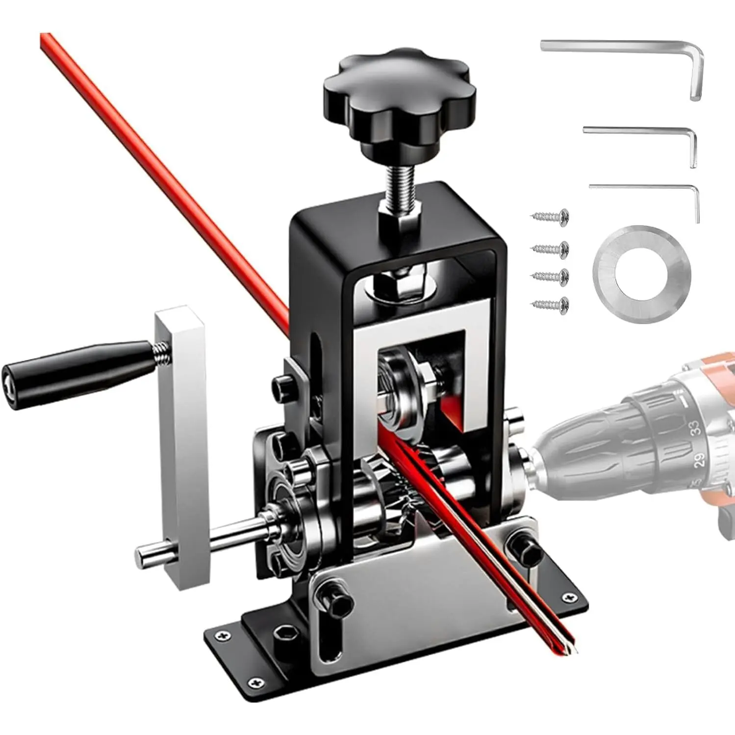 Heavy Duty Manual Wire Stripping Machine with Detachable Handle | Secure to Bench with Screws | Great for Stripping Romex, THHN, Extension Cords