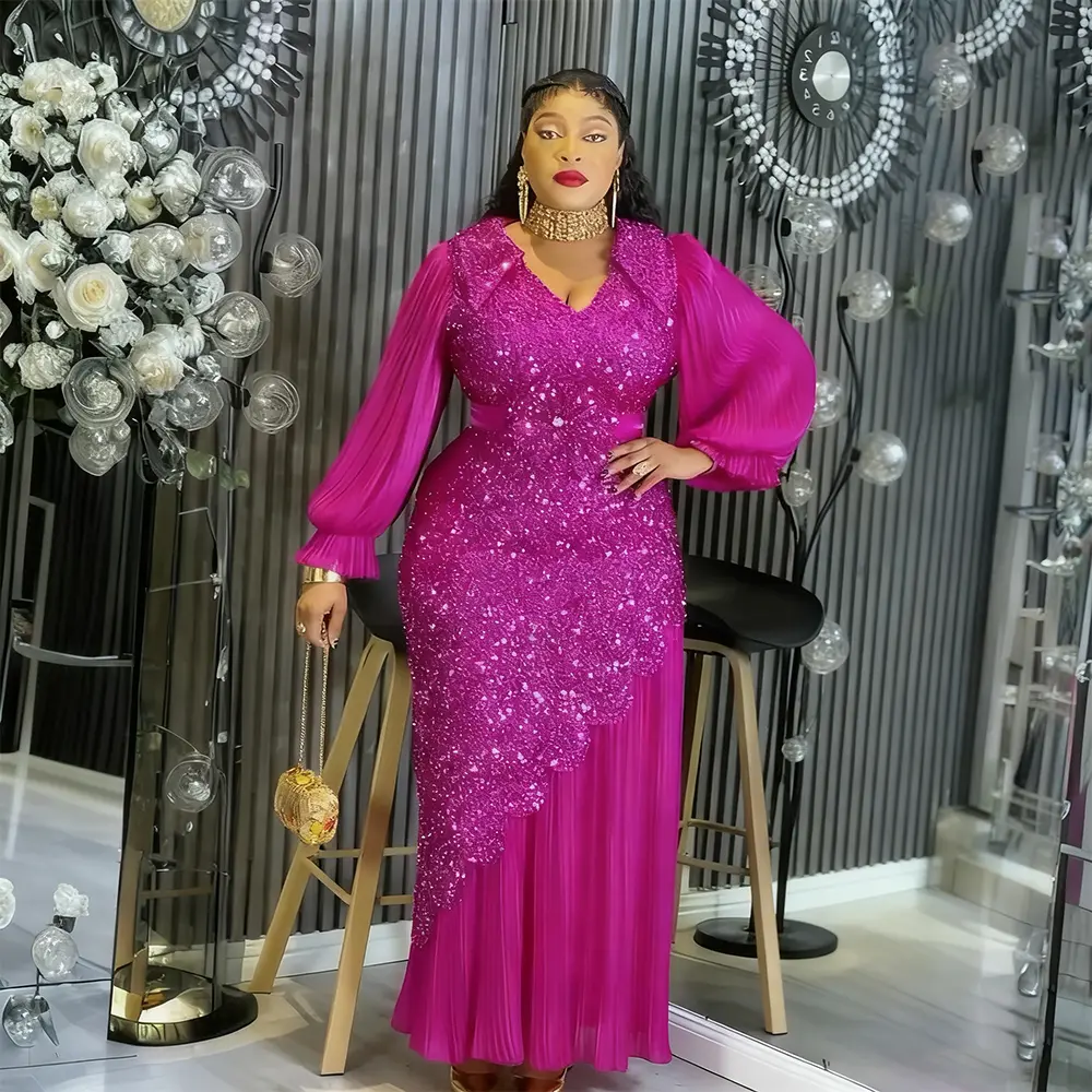 Women's Plus Size Elegant Glitter Sequin Long Sleeve Maxi Dress - Formal Lady Clothes, African Dashiki Ankara Turkey Robe, Ideal for Evening Parties, Wedding Guests - TikTok Shop Women's Plus Size Elegant Glitter Sequin Long Sleeve Maxi Dress - Formal Lady Clothes, African Dashiki Ankara Turkey Robe, Ideal for Evening Parties, Wedding Guests - TikTok Shop