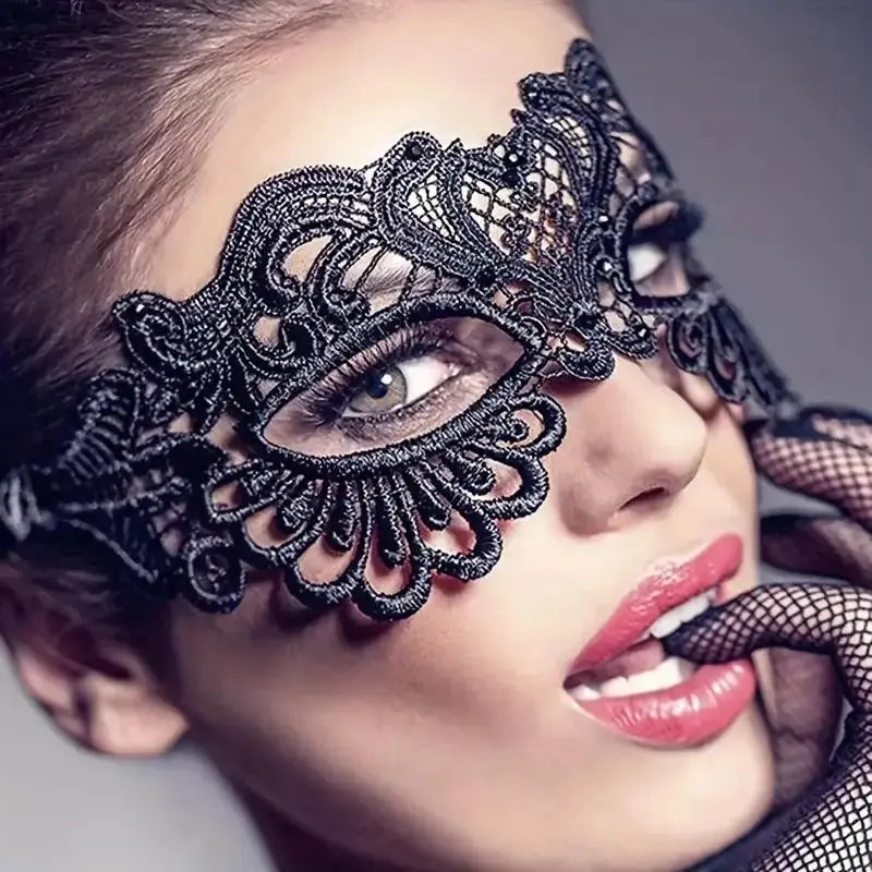 5-Piece Sexy Lace Eye Mask Set, Random Half-Face Masks for Women, Party Cosplay Costume Accessories, Twilight Masquerade, Perfect for Halloween & Festivals, Party Accessory