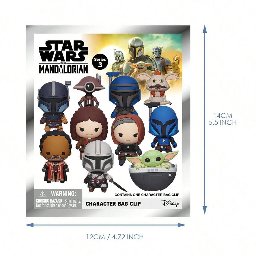 24PCS Star Wars Mandalorian 3D Keychain Blind Bag 1PC Officially Licensed Mystery Anime Figure Keyring PVC Blind Box Backpack Charm Perfect for Collectors