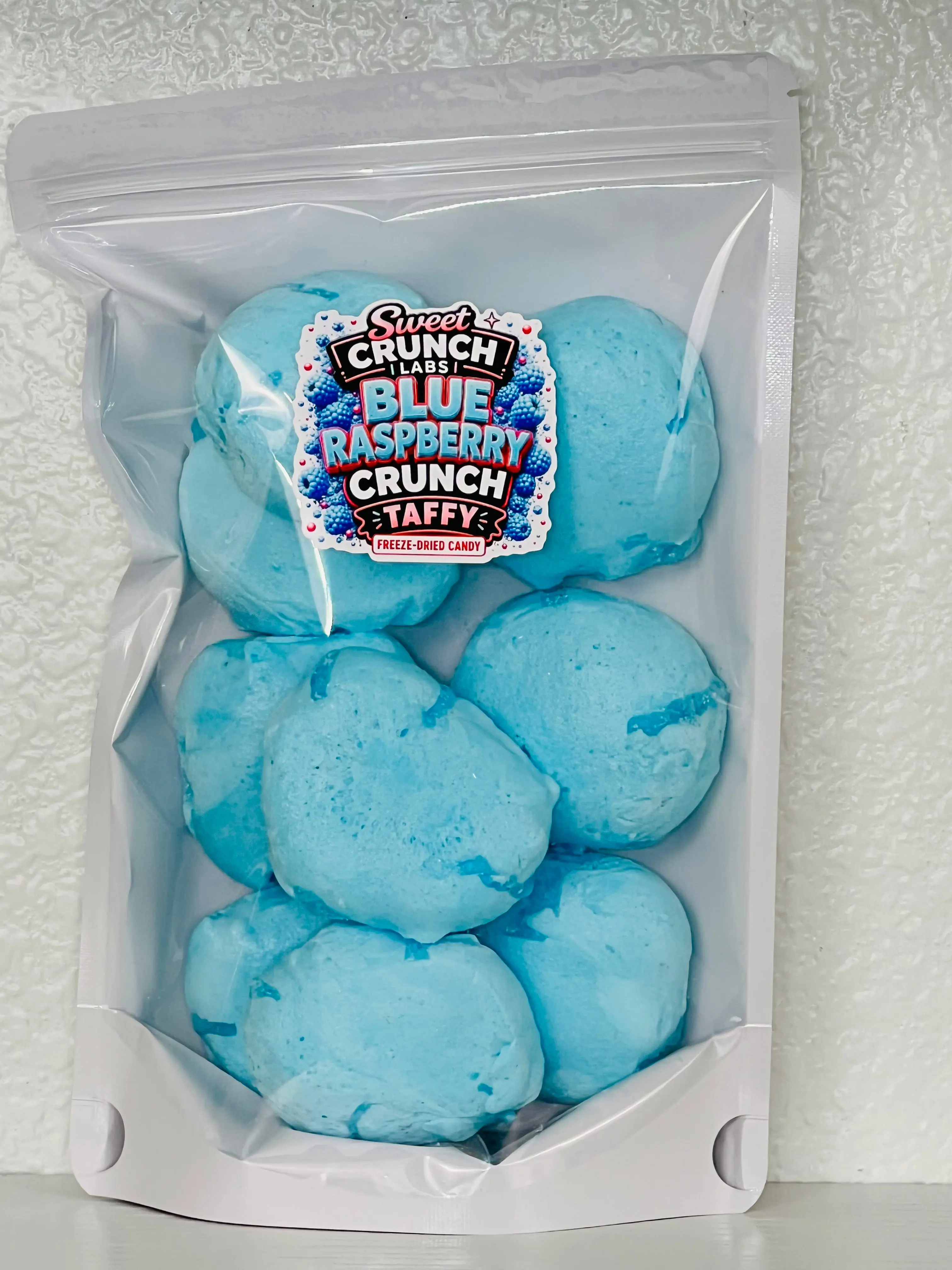 Freeze-Dried Raspberry Taffy - Crispy, Tangy, Sweet, Fresh Bite-Sized Snack Candies with Rich Fruit Flavor