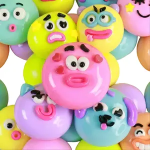 DIY Niqu Creative Dog Face Transformation Slow Rebound Stress Relief Ball TPR Soft Rubber Venting Toy Children and Adult Stress Relief Gadget, Soft, Cute, Squeezable Desktop Decoration Gift