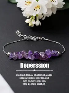 Irregular Design Crystal Bracelet, Balancing Mind Energy, Transforms Negative Energy, Chakra Healing Jewelry, Women's Accessory, Adjustable Bracelet