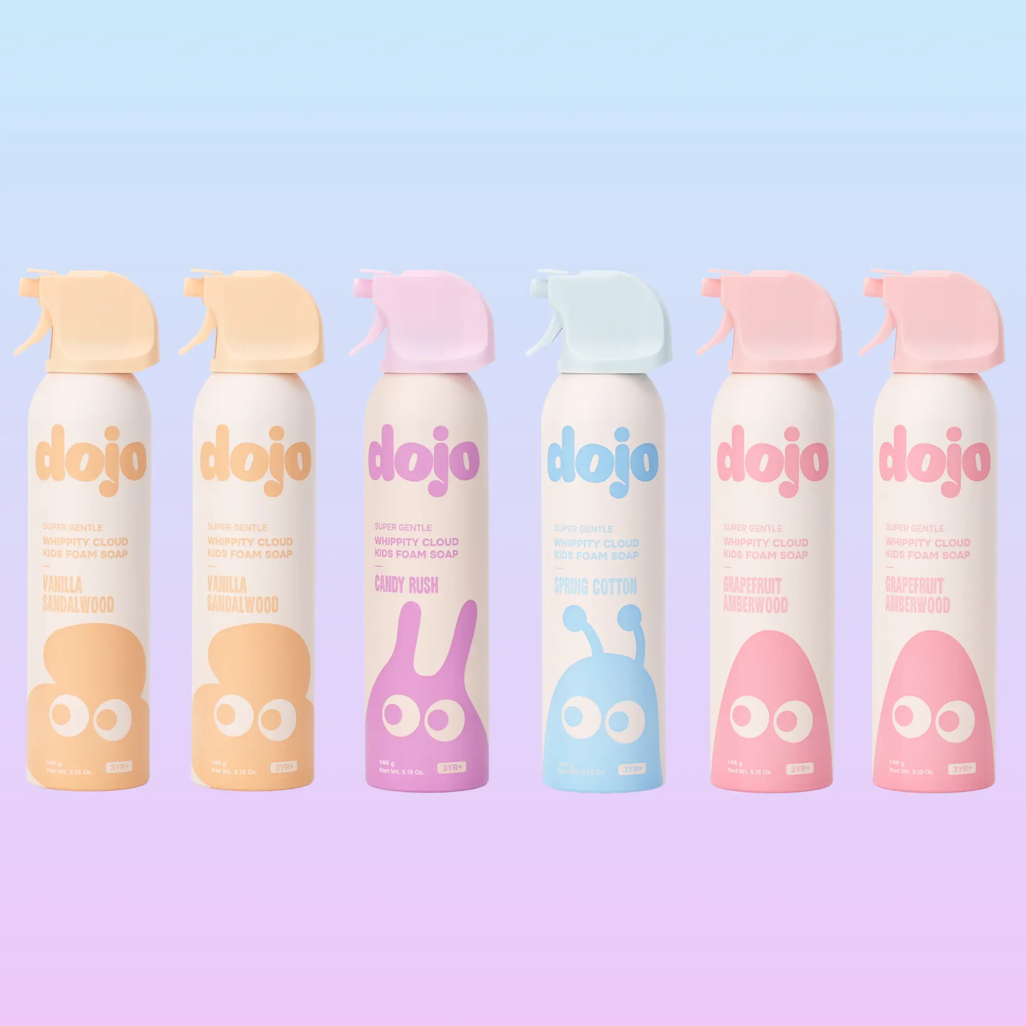 Dojo 6ct Variety Pack Foaming Squishy Shapeable Soap - Gentle Sensory, Hydrating Bath & Shower Soap for Kids
