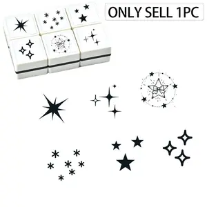 Creative Star Series Stamps, Personalized Star Pattern Rubber Stamps, Custom Stamp, Inspirational Stamps for Handmade Scrapbook Decoration