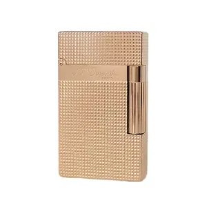 Dupont 1:1 Rose Gold Diamond Engraved Guilloche luxury metallighter (NO FUEL) brass lighter 2026 gift