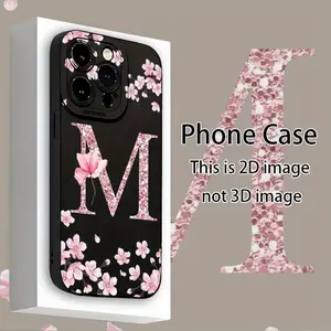 A unique cherry blossom design phone case, featuring the letter M shape, TPU shockproof full protection case suitable for iPhone 17/16/15/14/13/12/11 PRO MAX PLUS AIR E XS and PROMAX MINI, an ideal gift for friends and family, MS1270