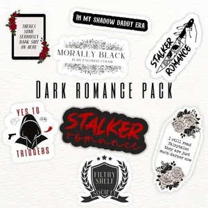 8 Pack - Dark Romance, Morally Black Smut Stickers - Waterproof Vinyl Stickers decorative vinyl sticker decal