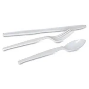 212 MAIN Disposable Heavy-Duty Plastic Dinner Forks, 7.1 in. Length, 1000-Count White Tableware Utensils, Sturdy Steak-Cutting Cutlery for Home & Party Supplies (Bulk Pack)