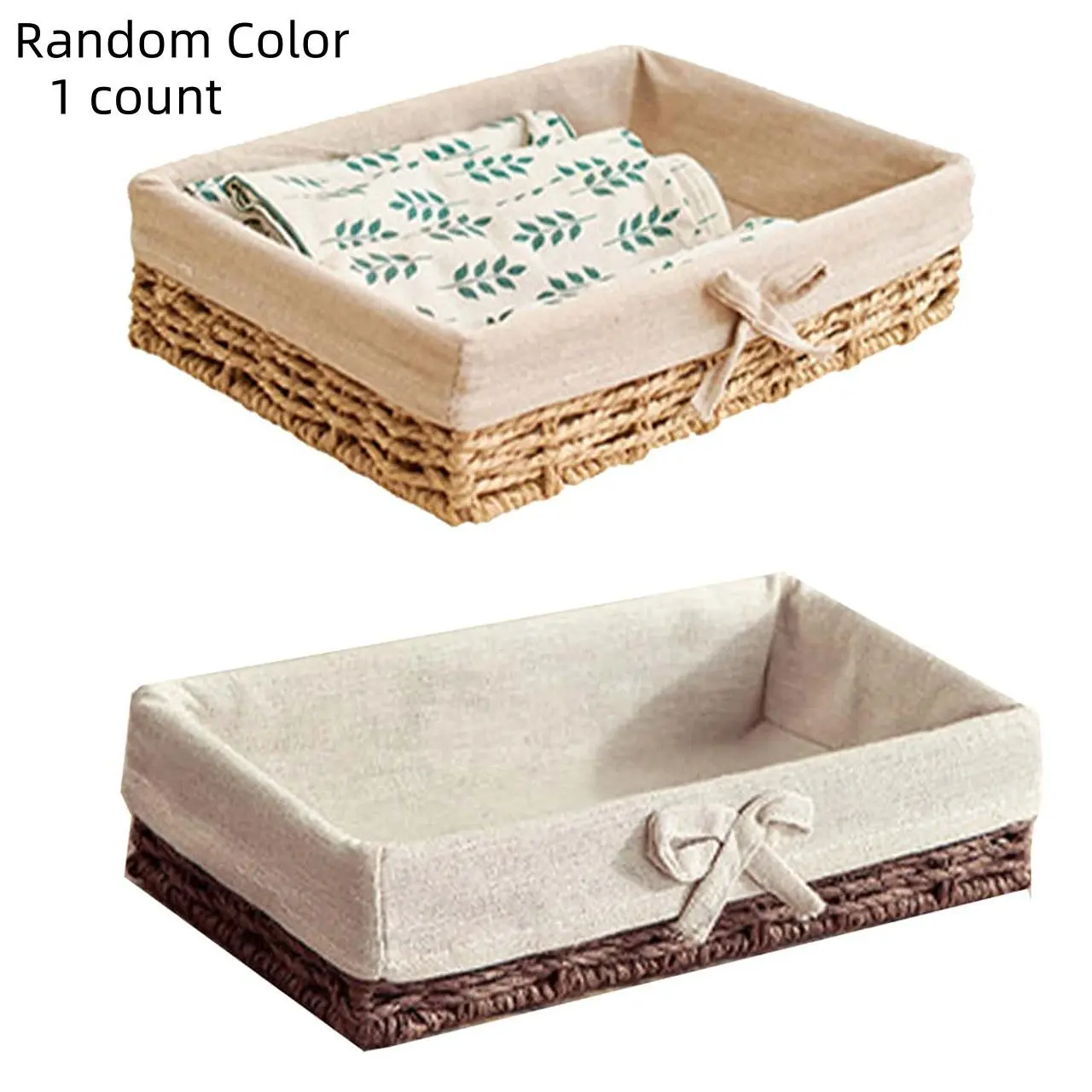 Random Woven Storage Basket, 1 Count Modern Desktop Storage Basket, Home Organizer for Living Room Bedroom Study Room Office, Organizing Tool, Everyday Baskets, Home Storage Supplies, House Organizers, Interior Organizers