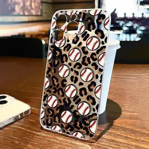 Baseball Pattern Clear Phone Case, Anti-drop Cellphone Protective Case, Total Protective Shockproof Mobile Phone Cover for iPhone, Casing, Smartphone, Protection, Protector