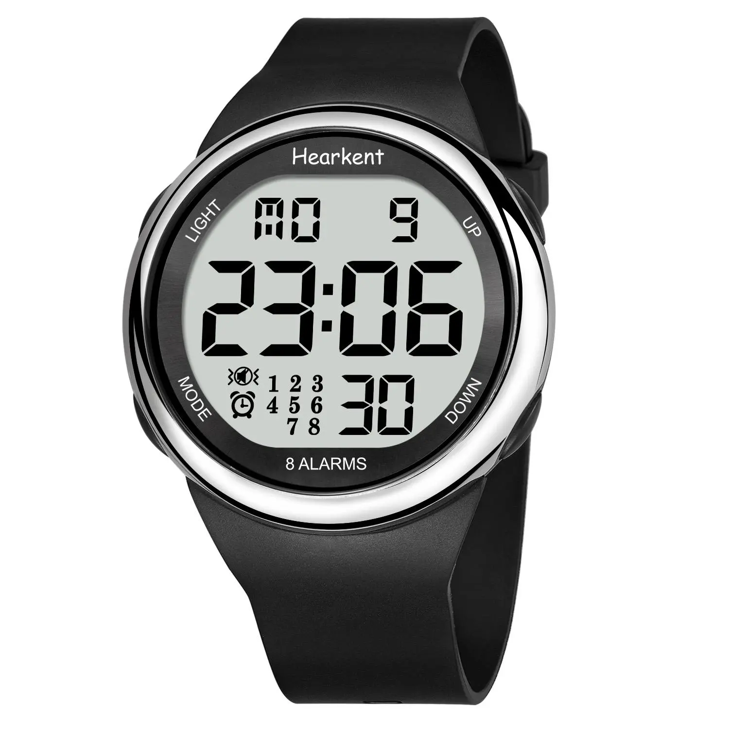 8 Alarms and Vibrating Watch Medication Reminder for Deaf or Senior-Friendly Big Number Digital 50m Waterproof Watch