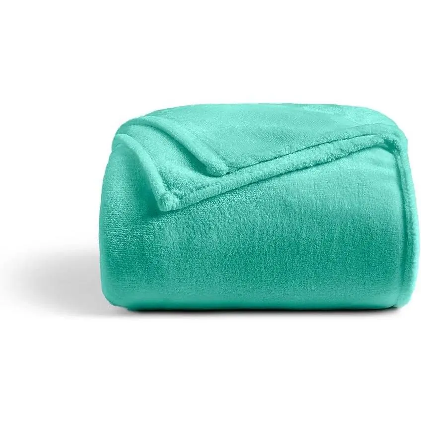 1500 Series Plain Microfiber Poly Modern Extra Plush Solid Soft Bedding Blanket - King/Cal King Turquoise, Stain Resistant, Skin-Friendly, Stays Fresh, Master Bedroom & Couch Relaxation Use