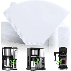 Disposable Coffee Paper Filters, 100 count #4 Cone Replacement Filter for  Coffee Maker, white