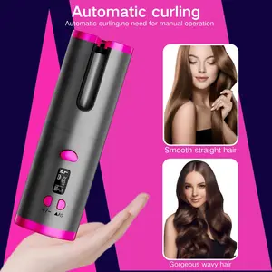 Portable Automatic Curling Iron, Hair Curler with Wireless Design, Hair Styling Tool for Home & Travel, Hair Curling Tool for Women & Girls