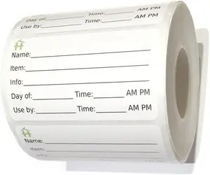 500  Labels - Removable Stickers with Large Writable Surface - Peel Clean With No Glue  -  for Meal Preparation, Leftovers Labeling, on Bottles, Pans, Plastic and Other Containers