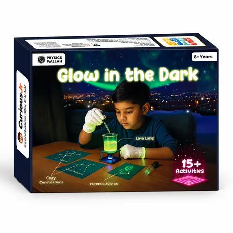 Curious Jr. by PW Unisex Glow-in-the-Dark Physics STEM Science Experiment Kit for Kids Ages 8-14, 100+ Hands-On Activities, Step-by-Step Manual, 30 Bonus DIY Tasks, Safe Materials, Christmas Cool Gift Toy, Birthday Gift (15+ Experiments Incl, No Add-Ons)