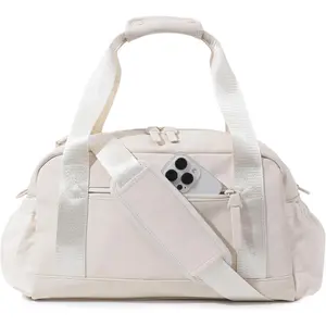 Small Gym Bag for Women, Mini Crossbody Gym Duffle Bag with Wet Compartment, Carry  Gym Tote Bag for Workout Dance  Travel (Medium-Beige)