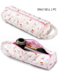 Hairdressing Tools, Travel Bags, Cosmetic Storage Bags, Toiletry Bags, Suitable For Hair Dryers, Brushes, And Essentials, Soft Cotton Floral Makeup Bags Suitable For Women And Girls