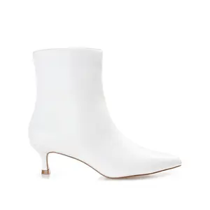 ARELY POINTED TOE BOOTIES IN WIDE - White PU