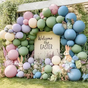 Blue Green  Balloon Garland Double Stuffed Sage Green Dusty Blue   Lavender Balloons Pastel Balloon Arch Kit for Easter Birthday  Shower  Flower  Party Decorations