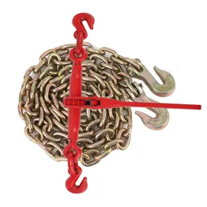 Gaomon Heavy Duty Grade 70 Chain Binder Kit, 3/8"-1/2" Binder, 3/8"×10ft Chain with Grappling Hook, for Industrial, Towing Applications