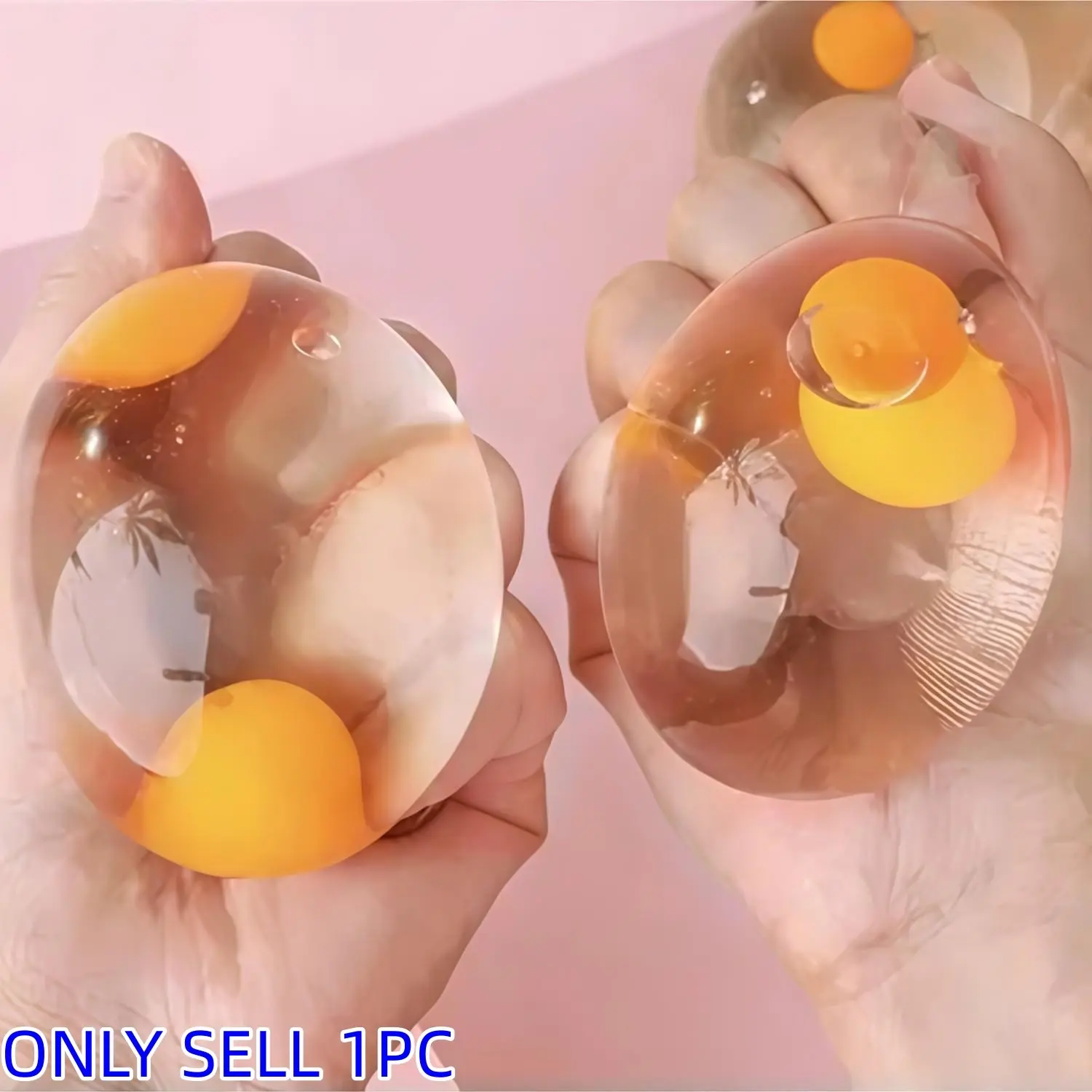 Realistic Dual Yolk Sensory Stress Relief Ball, Transparent Water Balloon with Soft Gel Design Squishy Ball, Perfect for Stretchable Stress Relief and Anxiety Relief, Ideal Gift for Holidays, Squishie, Sensory Fidget Ball, Decompression Ball
