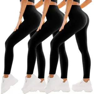 3 Pack Leggings for Women - High Waisted Buttery Soft Yoga Pants for Workout Athletic Sports