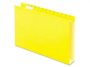 Pendaflex Reinforced 2" Extra Capacity Hanging Folders 1/5 Tab Legal Yellow 25/Box 4153X2YEL