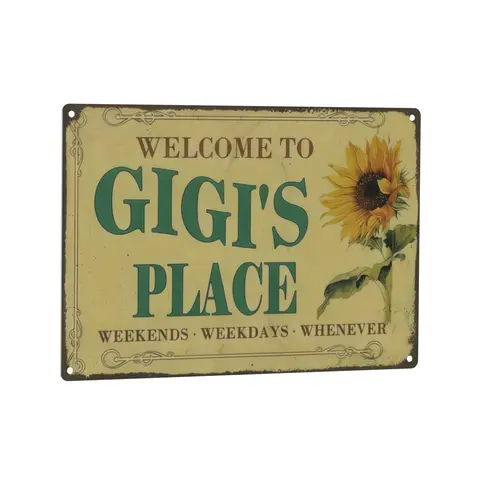 GIGI's Place Vintage-Inspired Specialty Plaque & Sign - Cozy Vintage Look Spanish Blessing Hanging Wall Tin Plaque, Sunflower Warmth Decor, 8x12 Easy-to-Hang Home Garden Gift