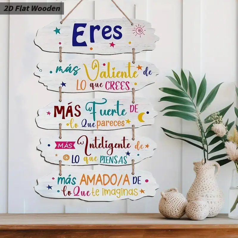 Inspiring Spanish Quote Wooden Wall Hanging Decor, Home & Room Decoration, Graduation Gift, Minimalist Design, Suitable for Any Space